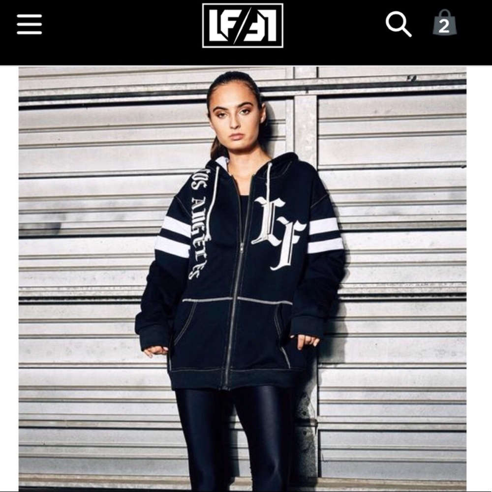 Lf the brand hoodie black and white